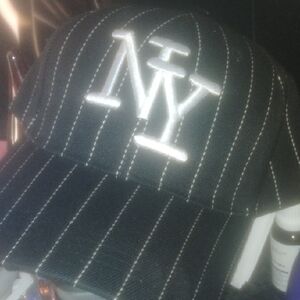 Black and White Striped Cap